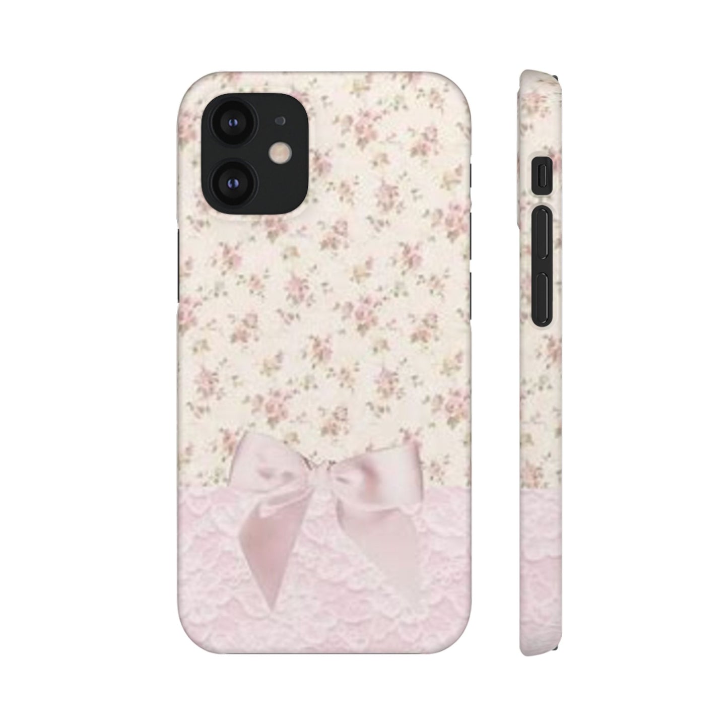 pink flower lace bow phone case