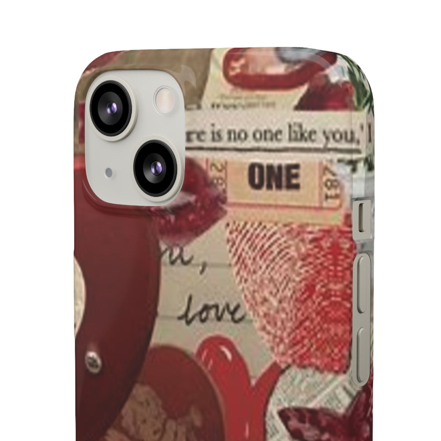 red collage phone case