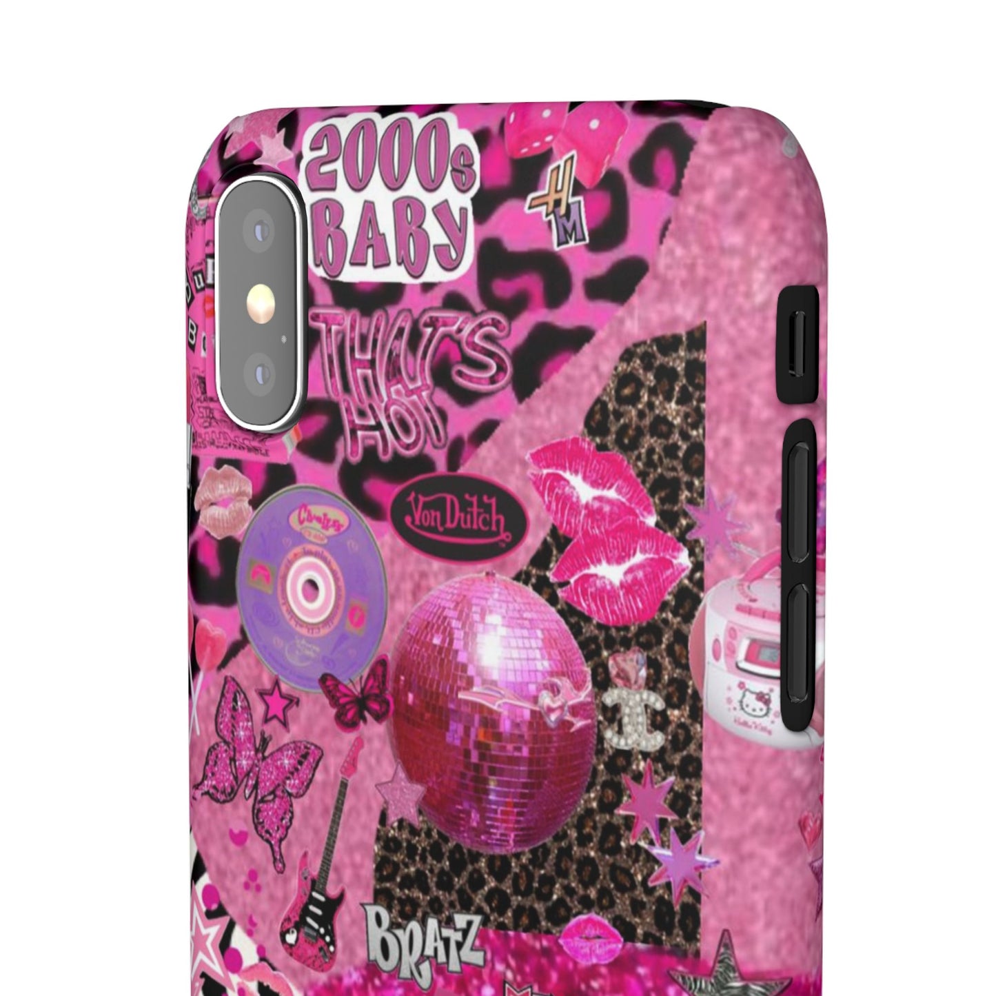 y2k trashy pink phone case