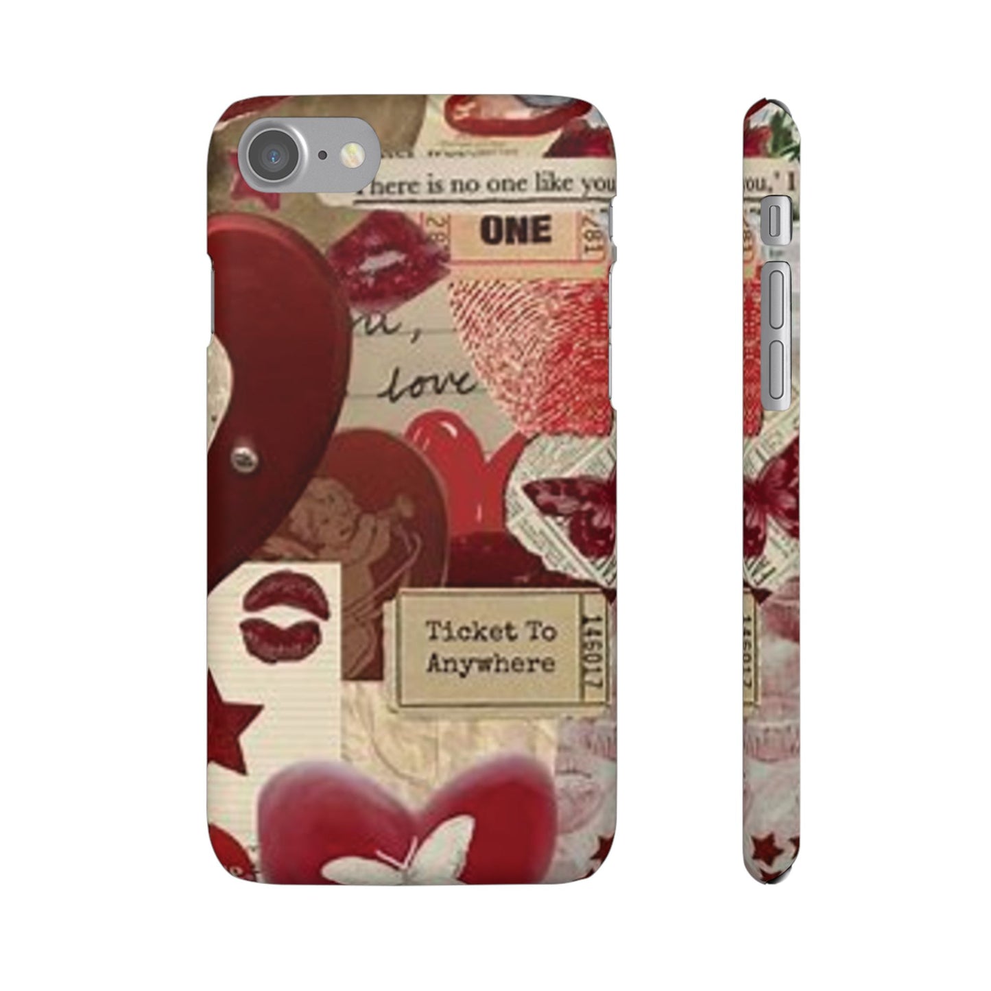 red collage phone case