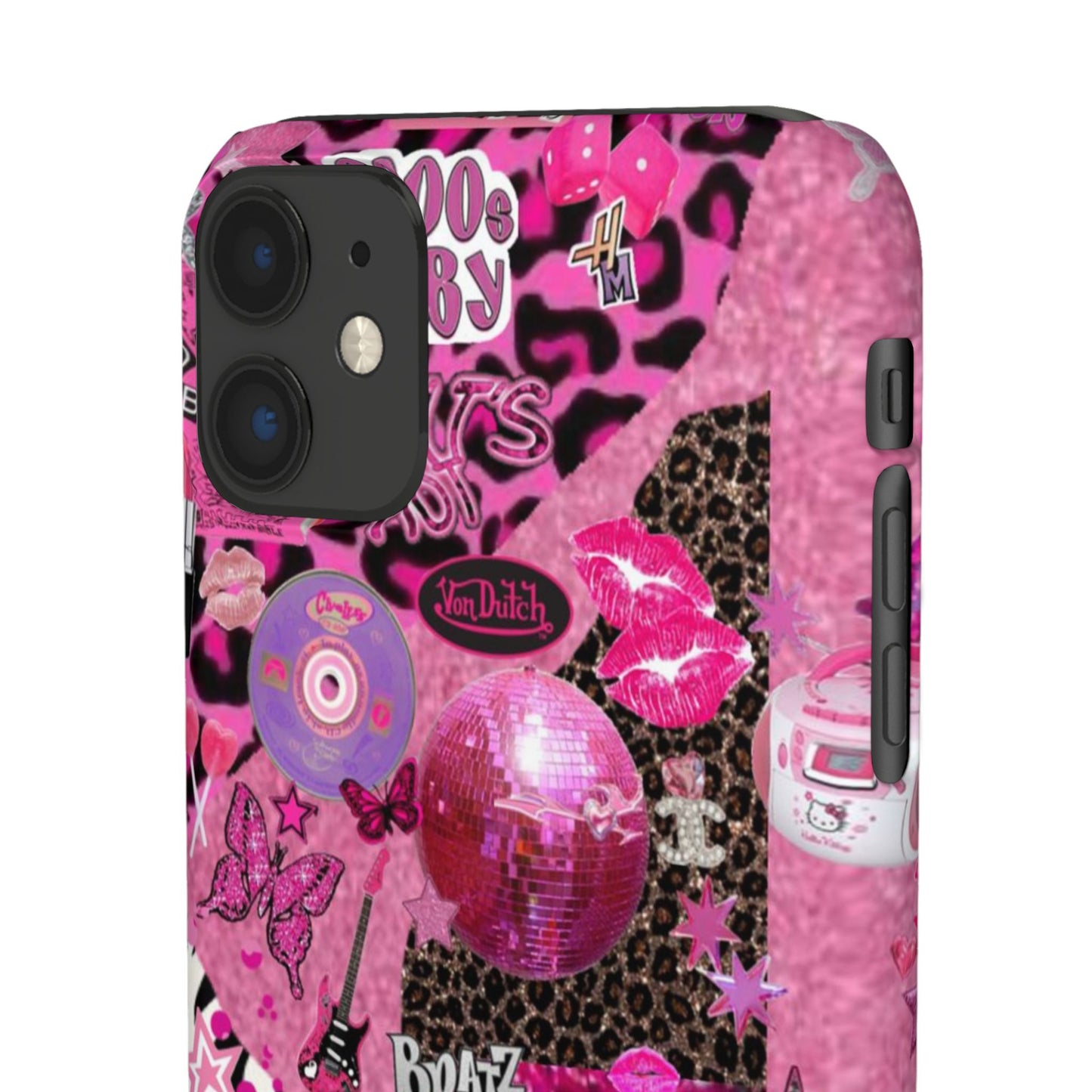 y2k trashy pink phone case