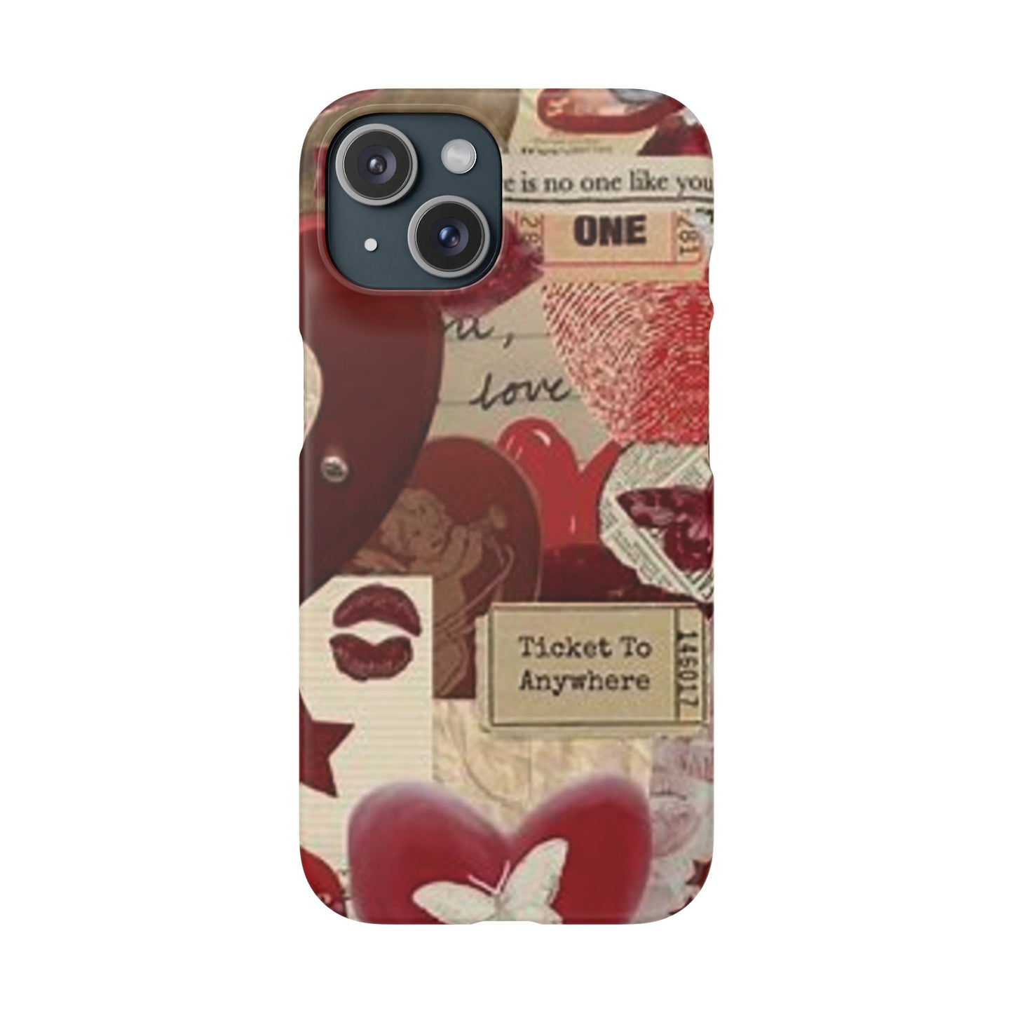 red collage phone case