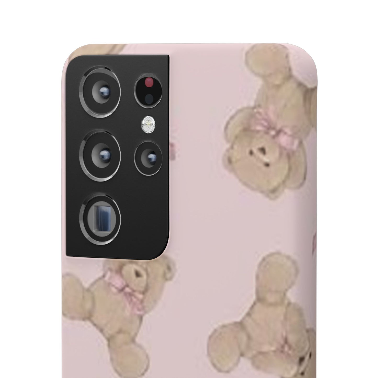 pink background teddy bear phone case