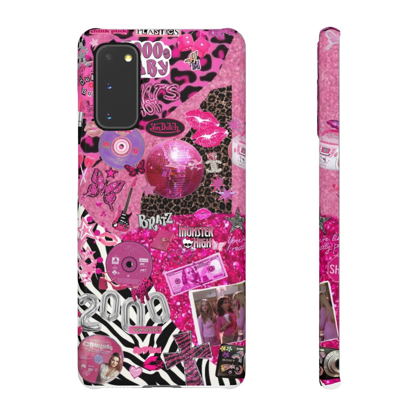 y2k trashy pink phone case