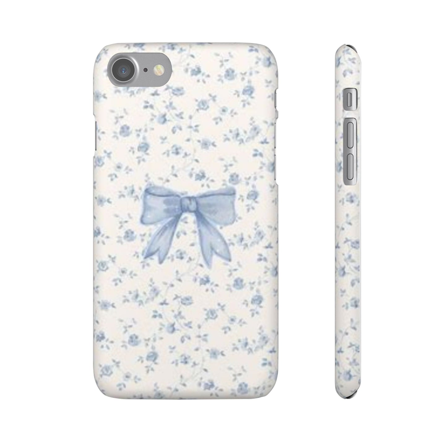 blue flowers and bow phone case