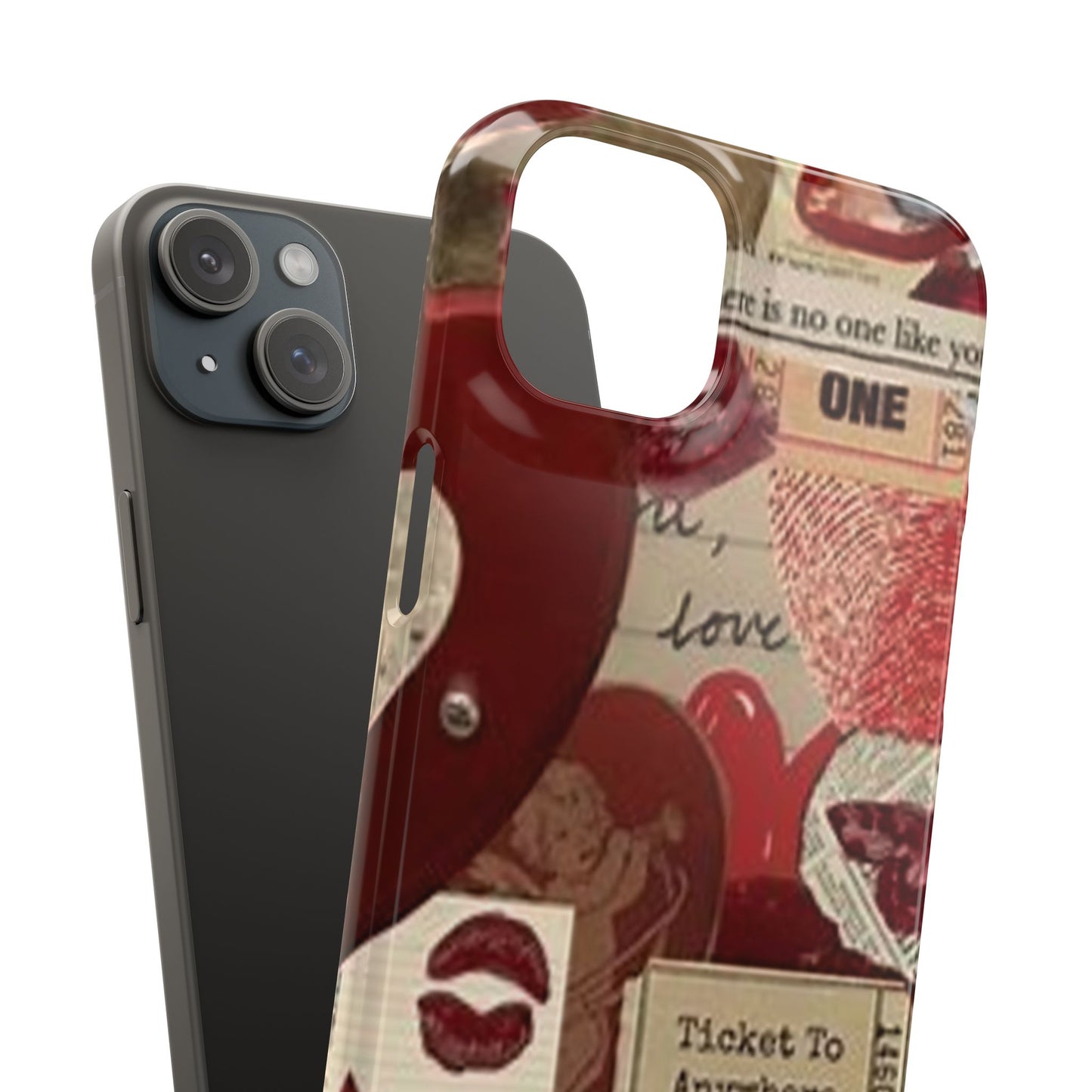 red collage phone case