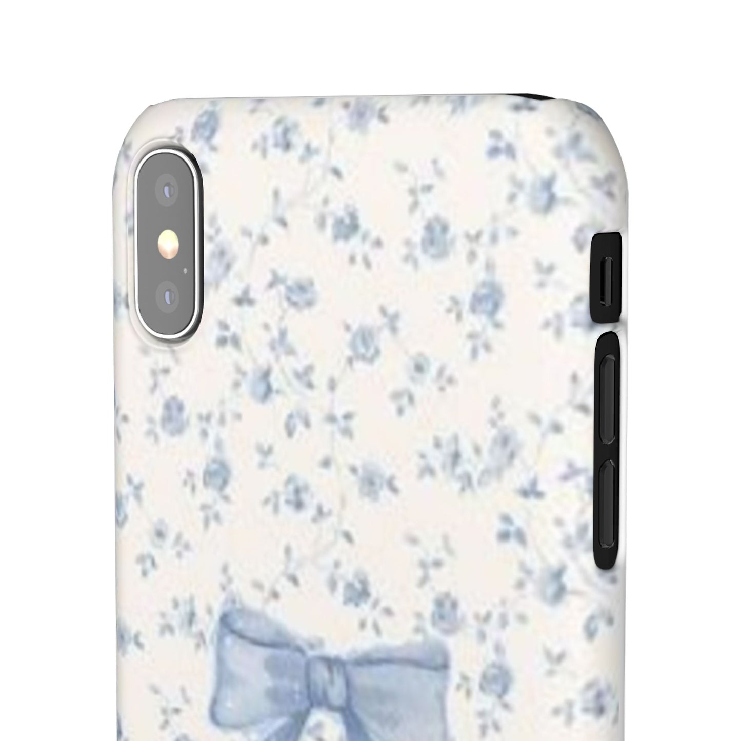 blue flowers and bow phone case