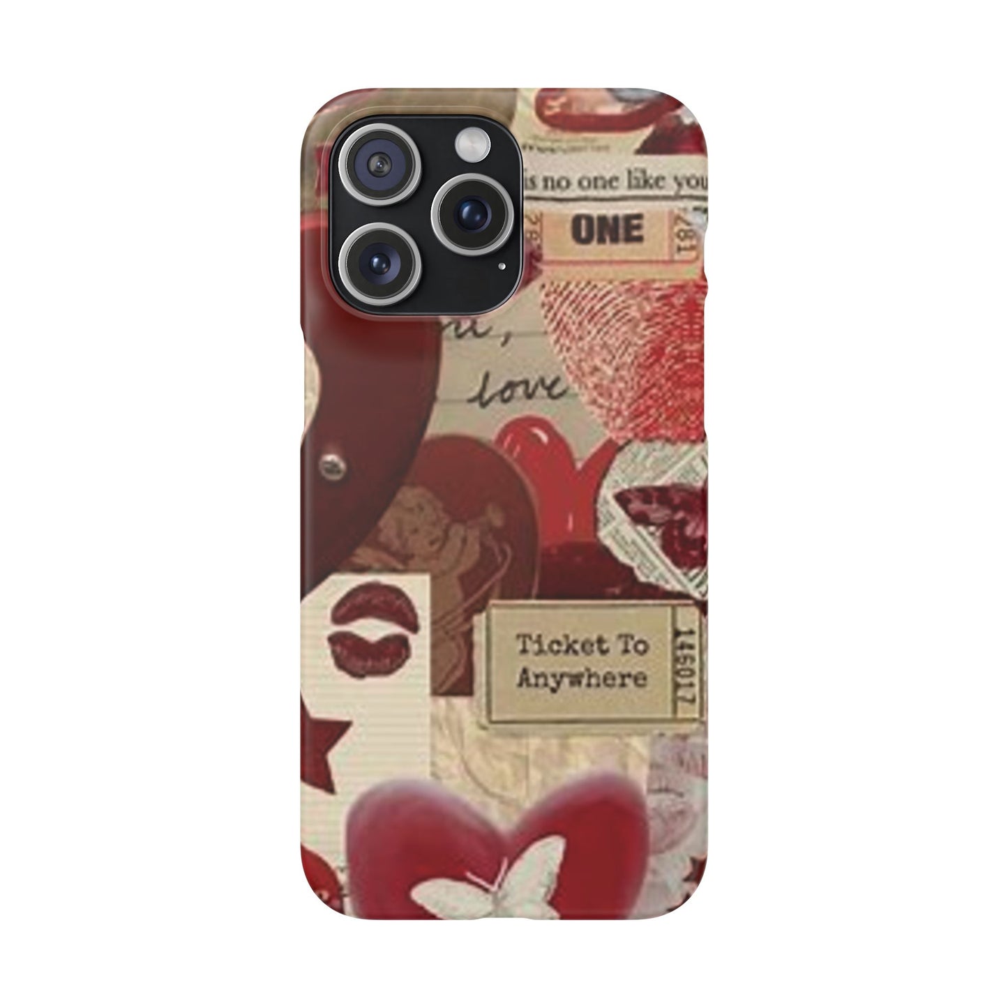 red collage phone case