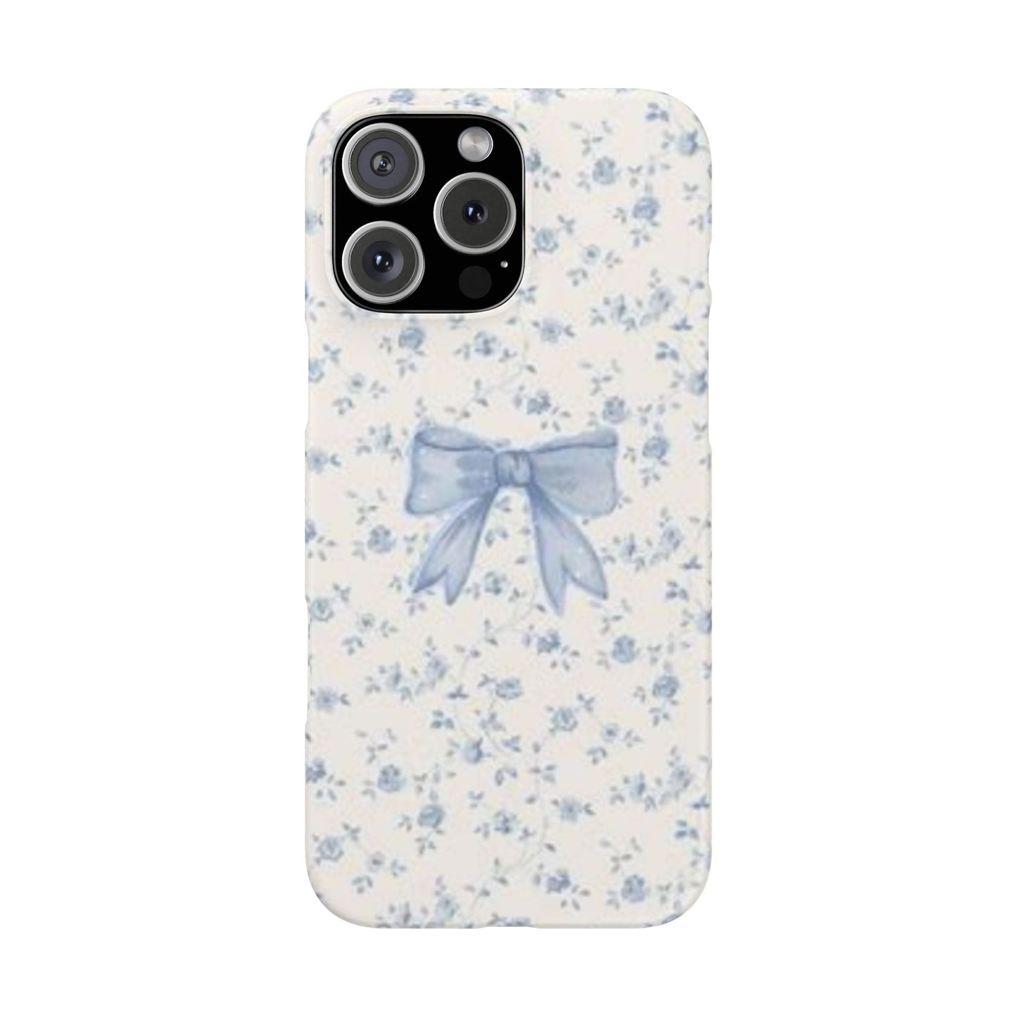 blue flowers and bow phone case