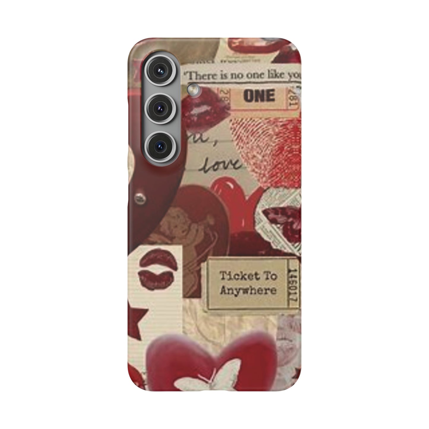 red collage phone case