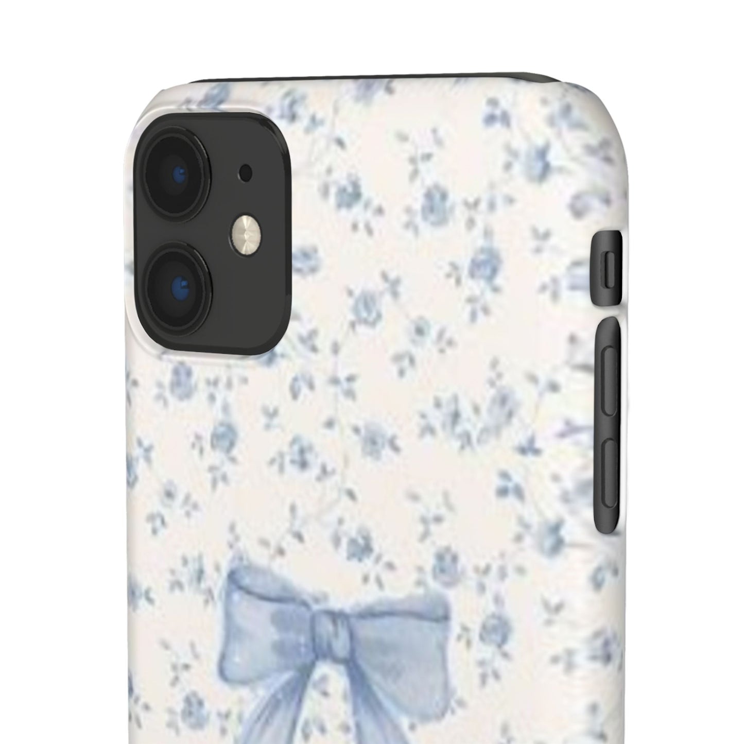 blue flowers and bow phone case