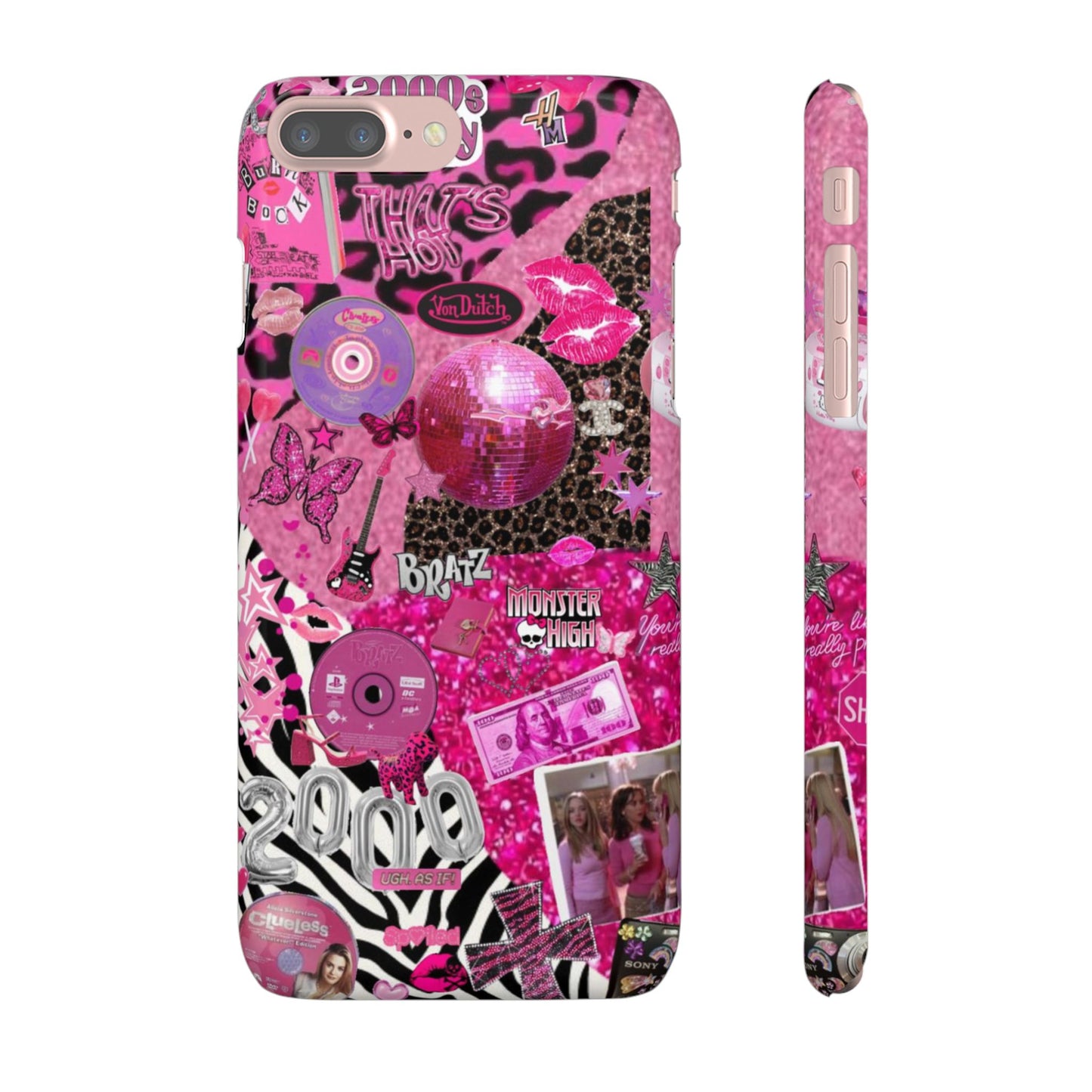 y2k trashy pink phone case