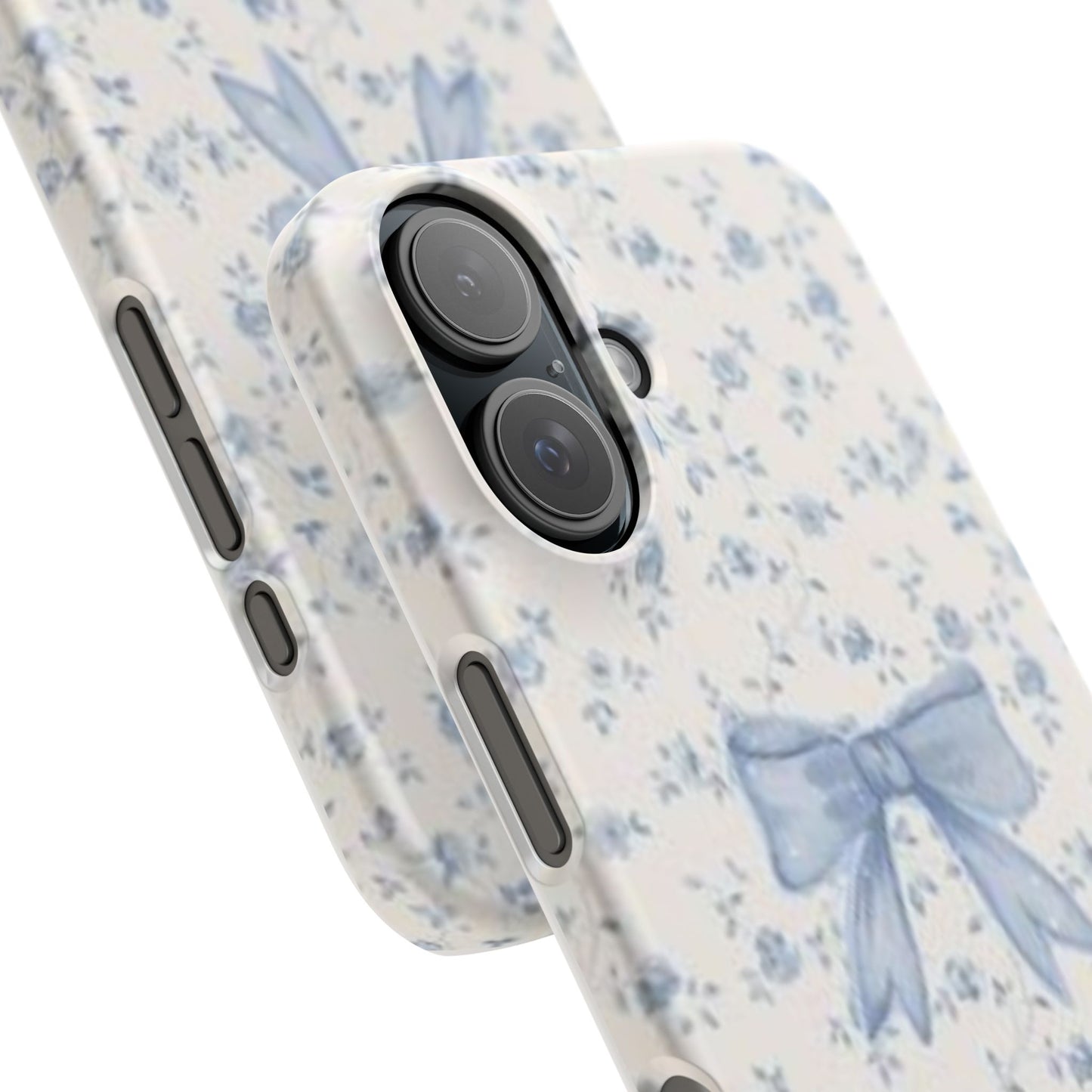 blue flowers and bow phone case