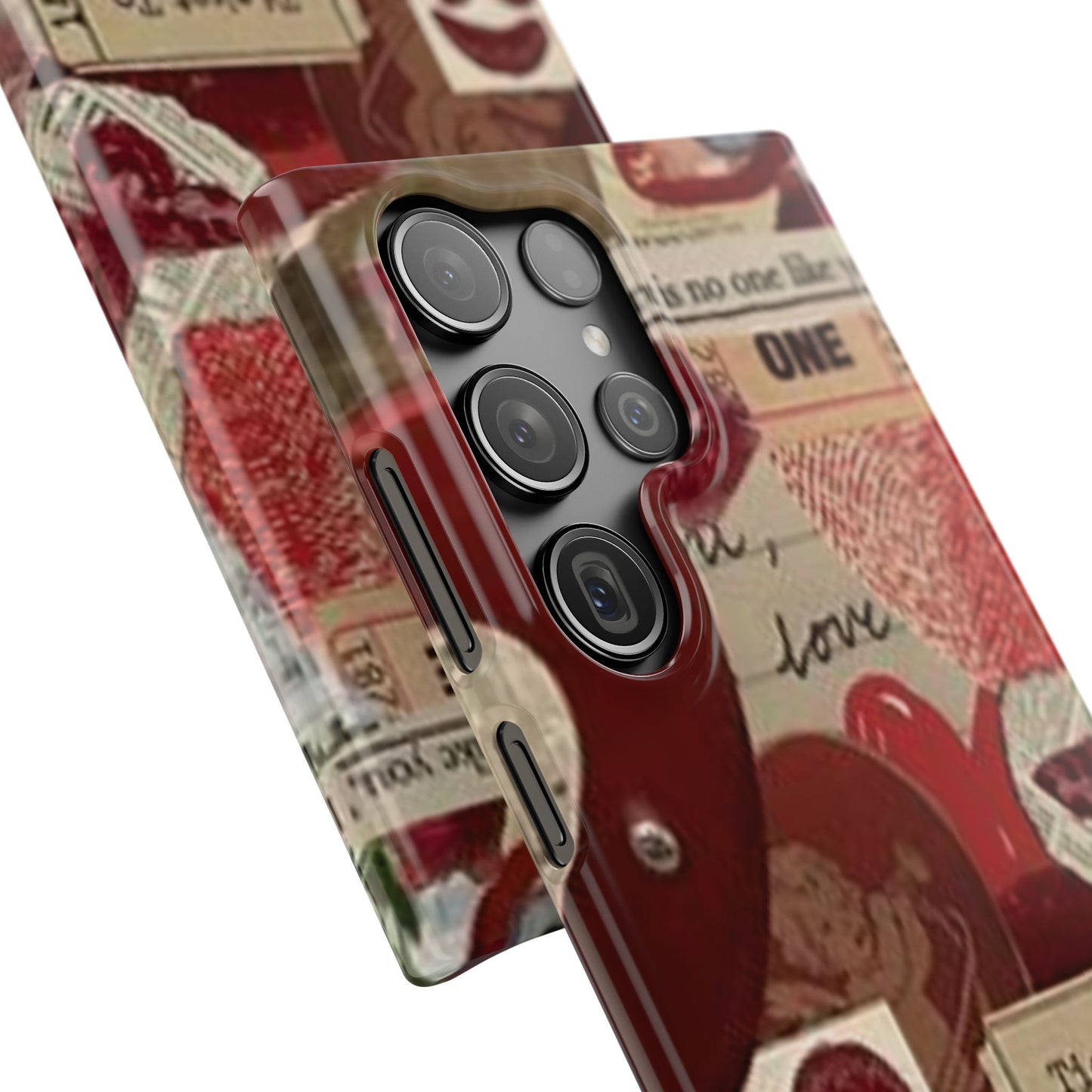 red collage phone case