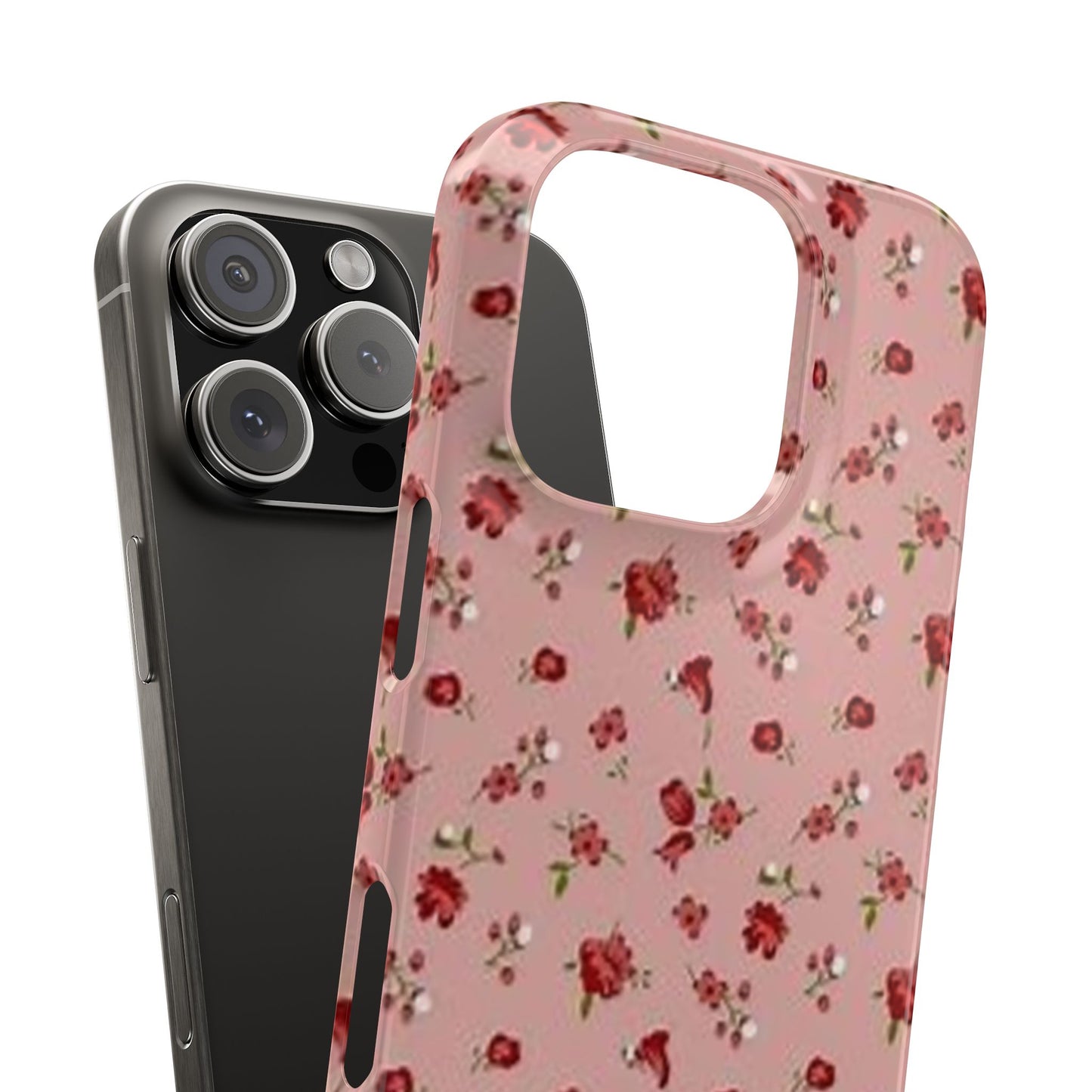 pink flower pattern phone case