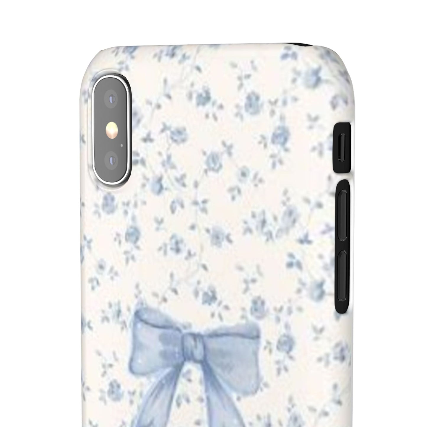 blue flowers and bow phone case