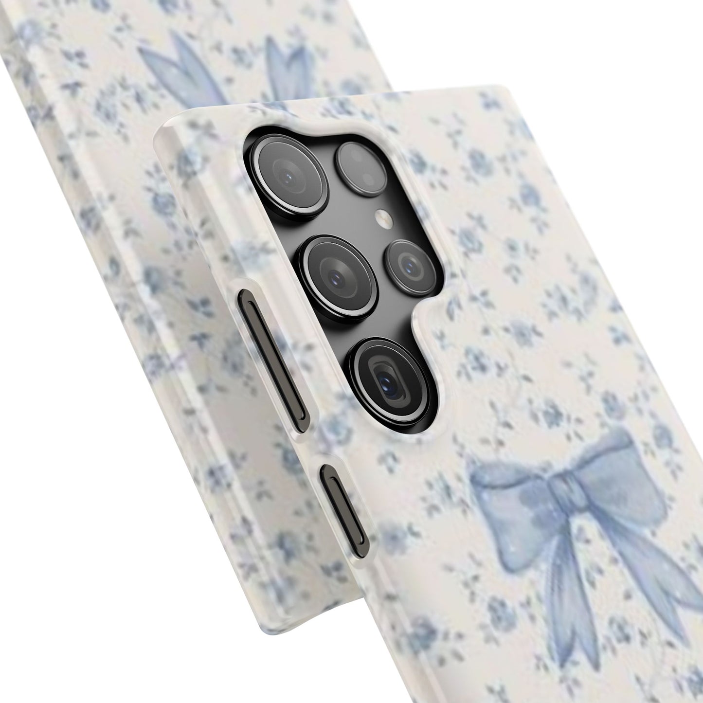 blue flowers and bow phone case