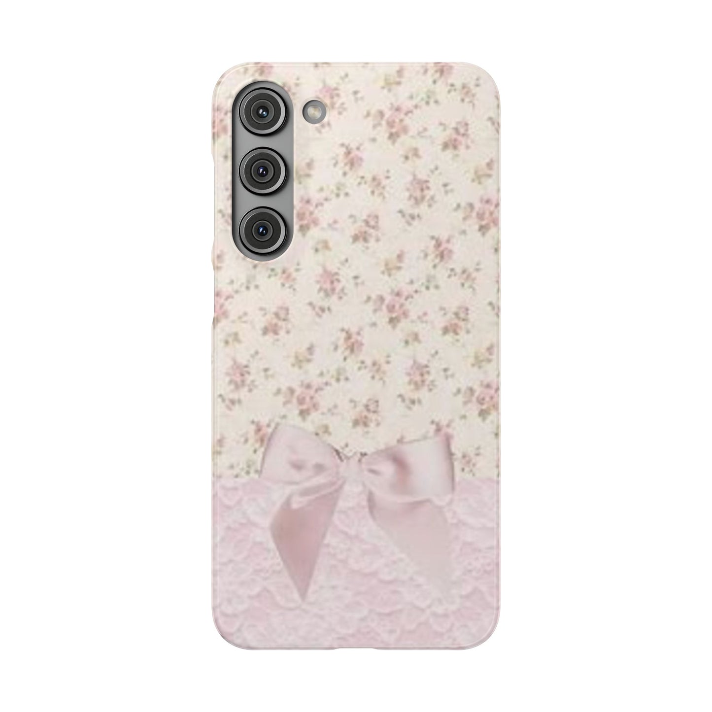 pink flower lace bow phone case