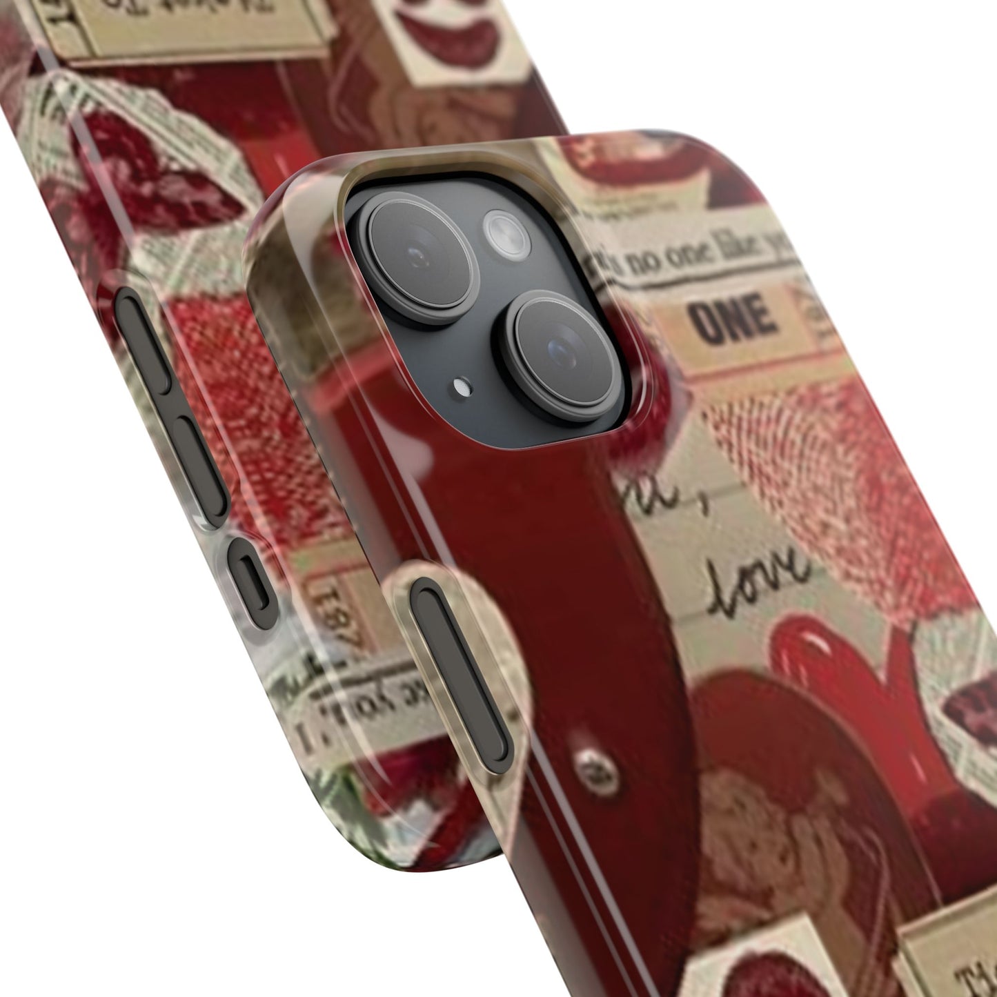 red collage phone case