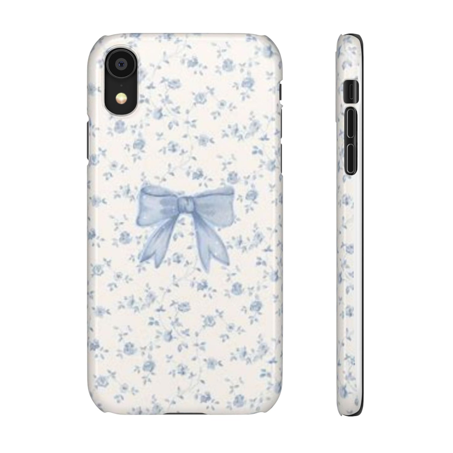 blue flowers and bow phone case