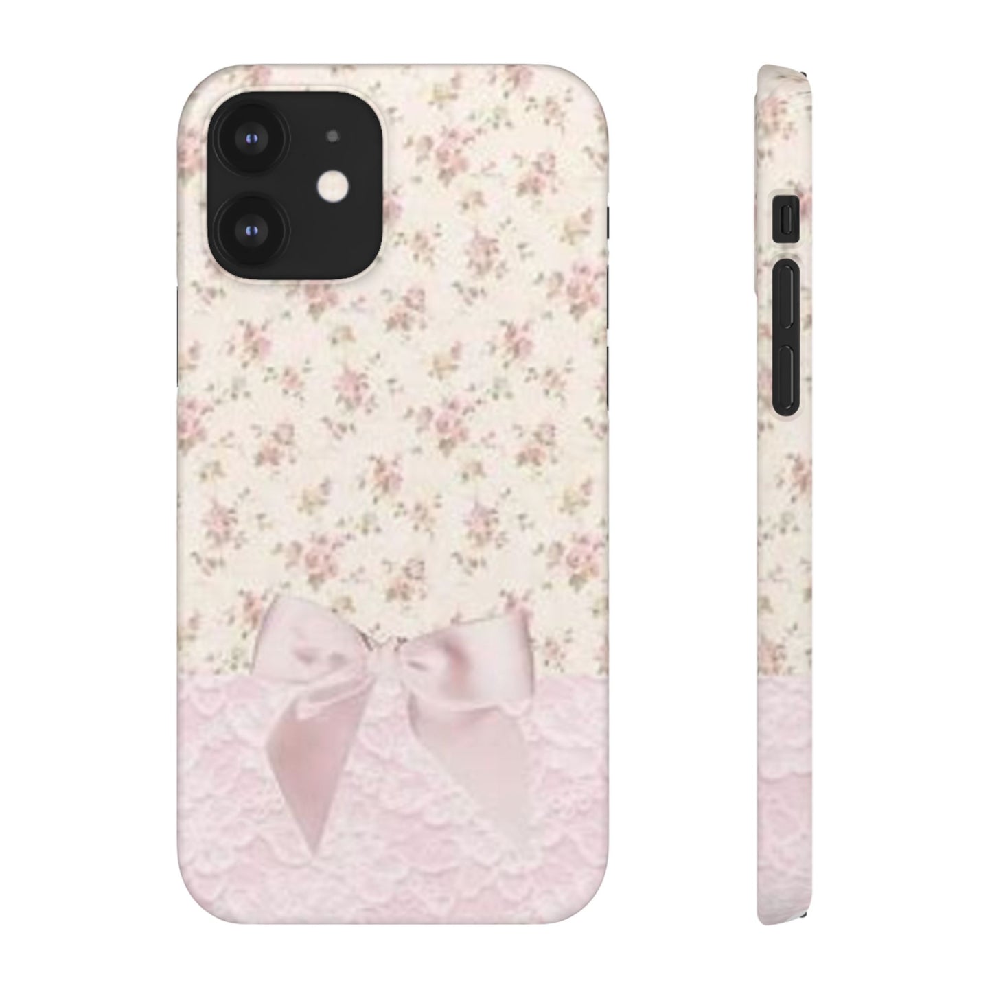 pink flower lace bow phone case