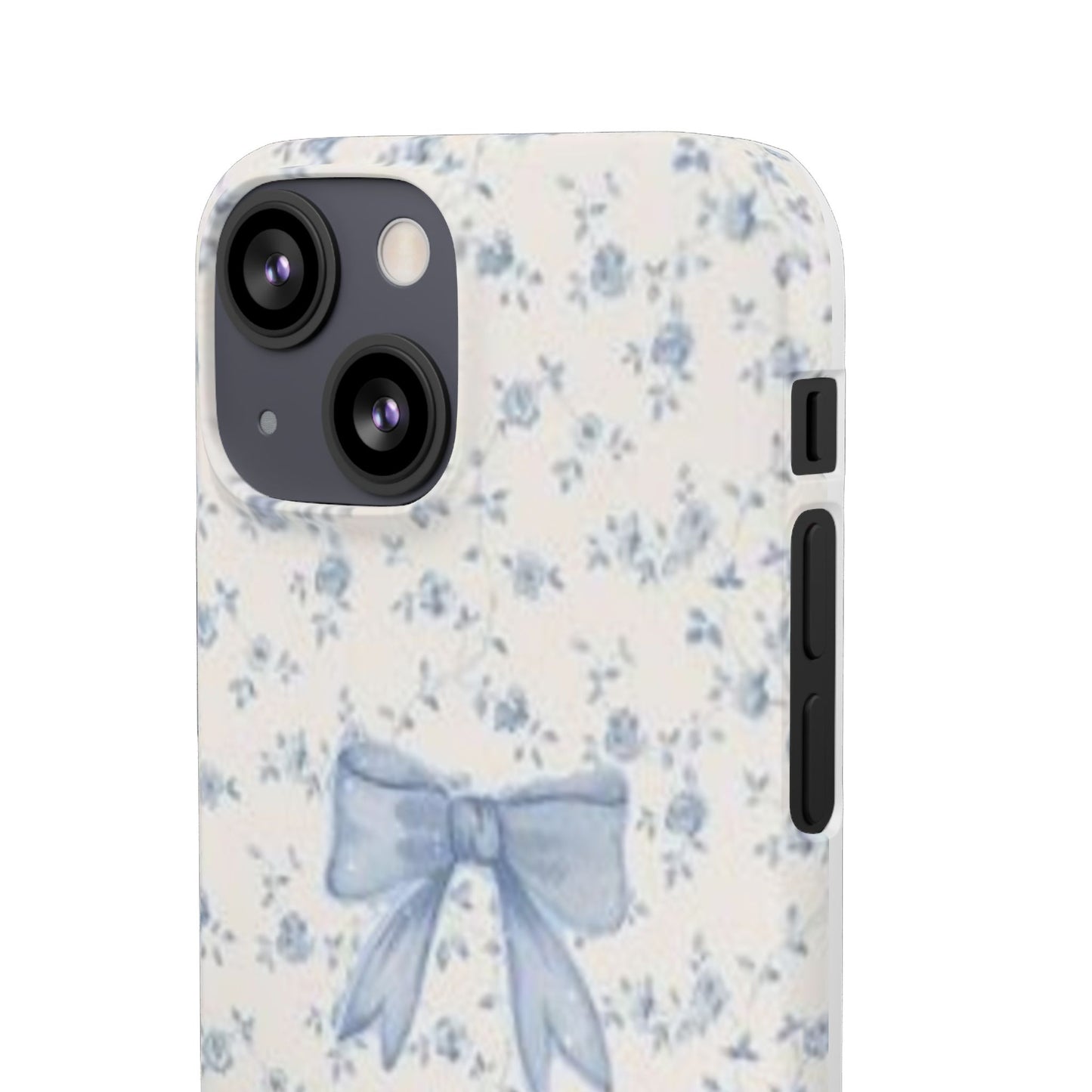 blue flowers and bow phone case