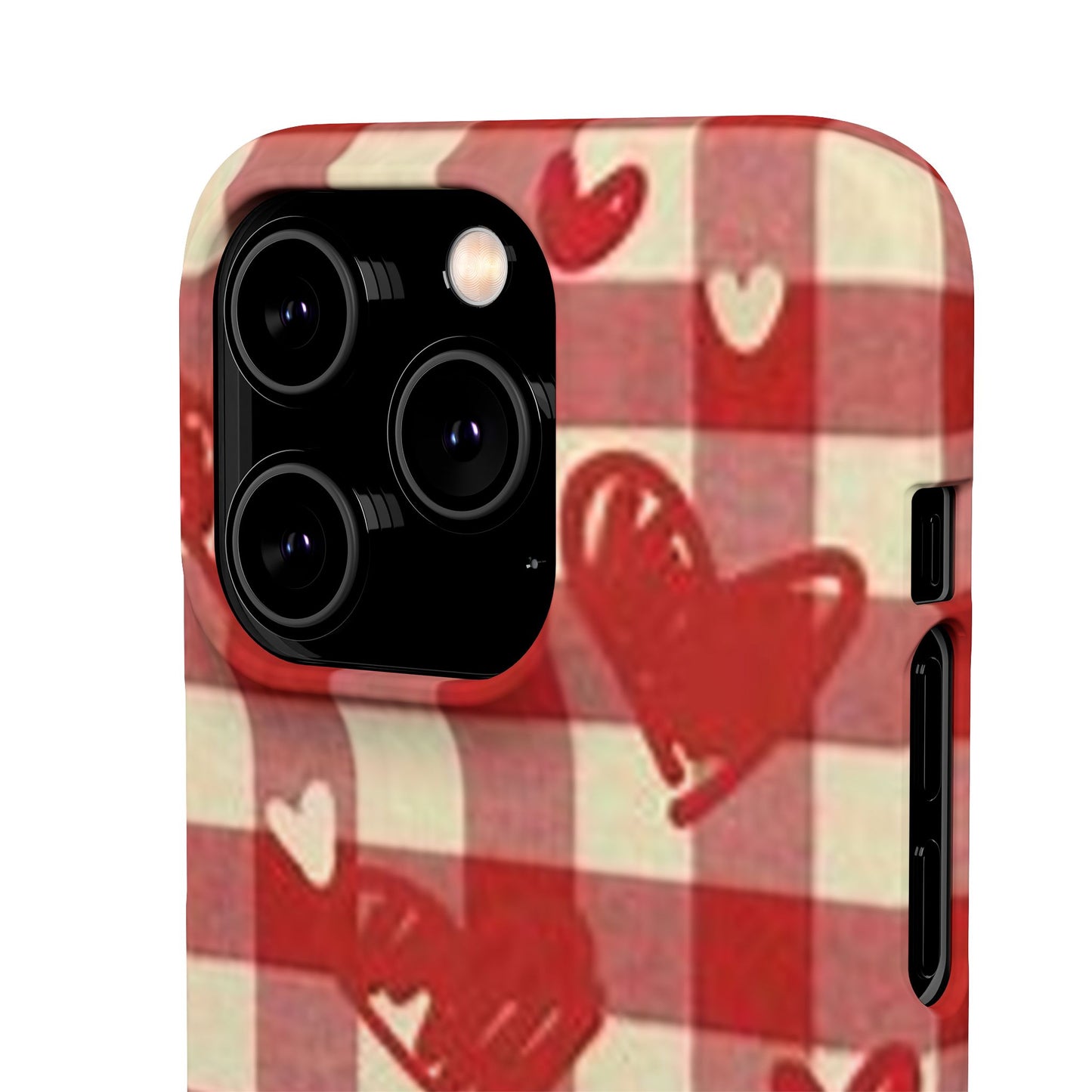 red plaid hearts phone case