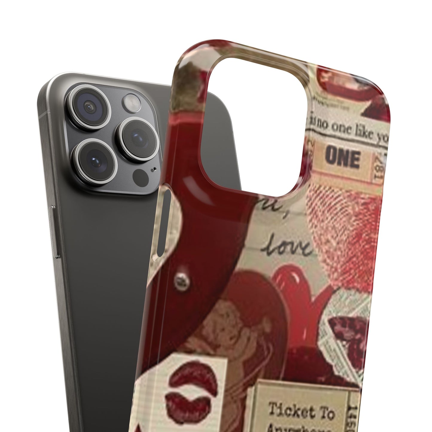 red collage phone case