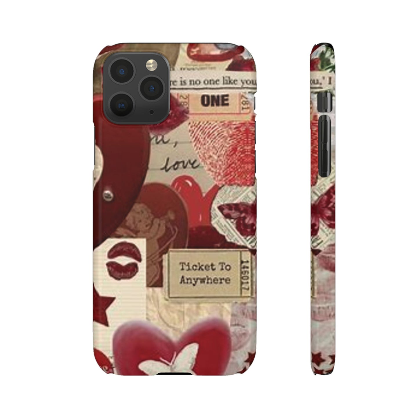 red collage phone case