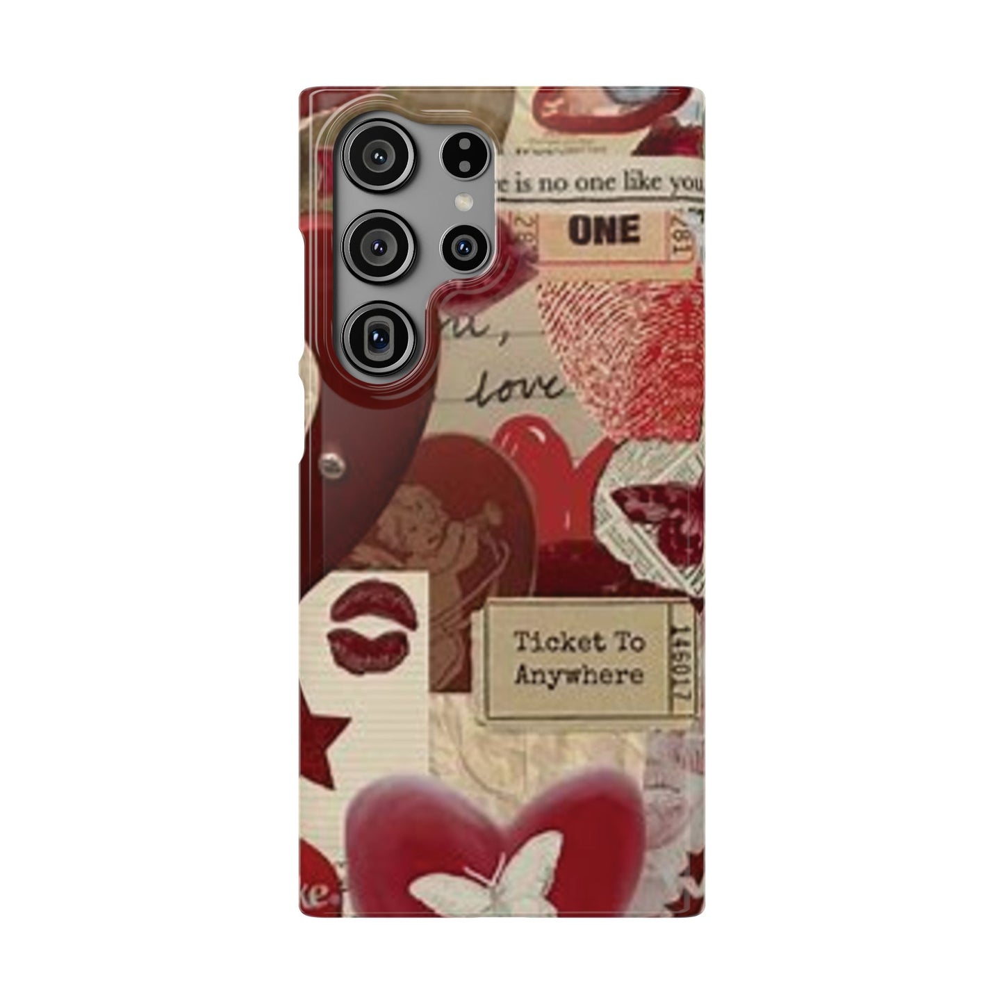 red collage phone case