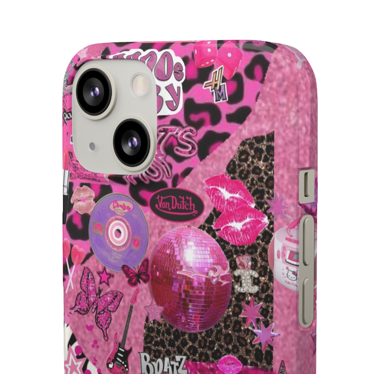 y2k trashy pink phone case