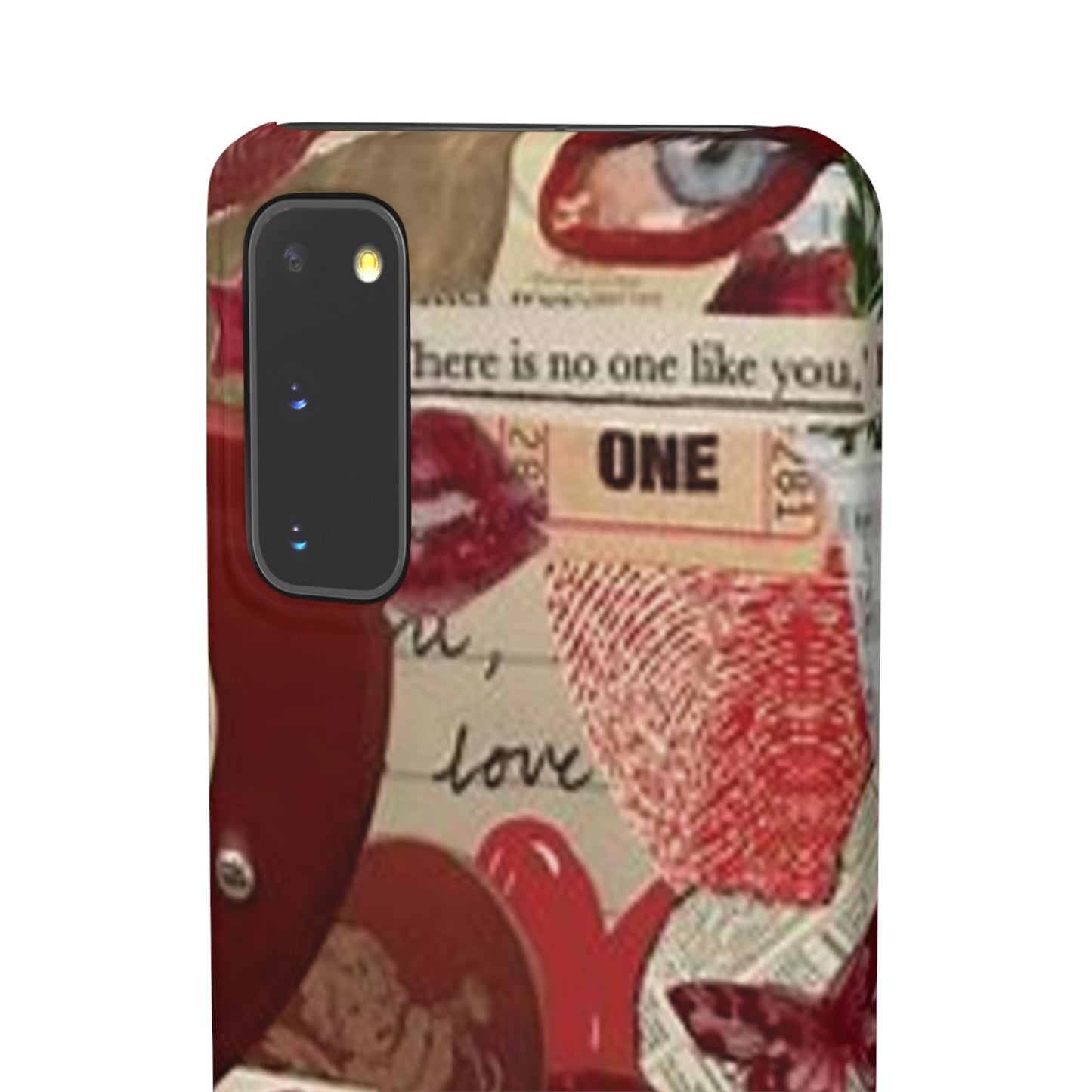 red collage phone case