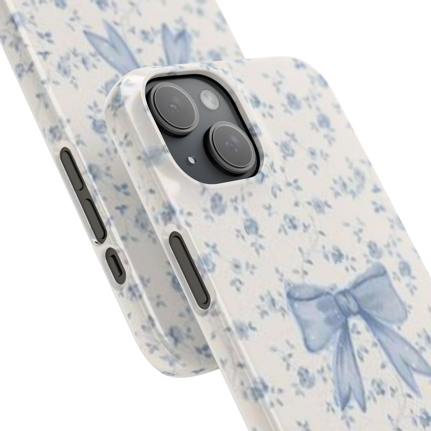 blue flowers and bow phone case