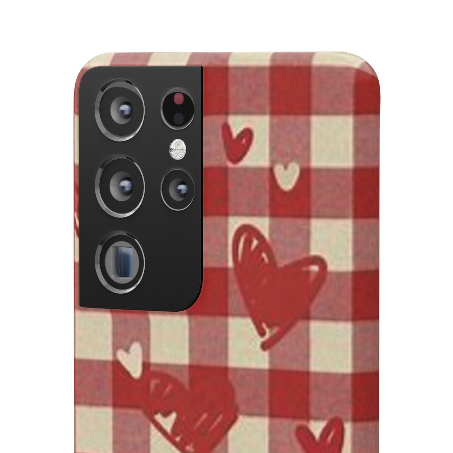 red plaid hearts phone case