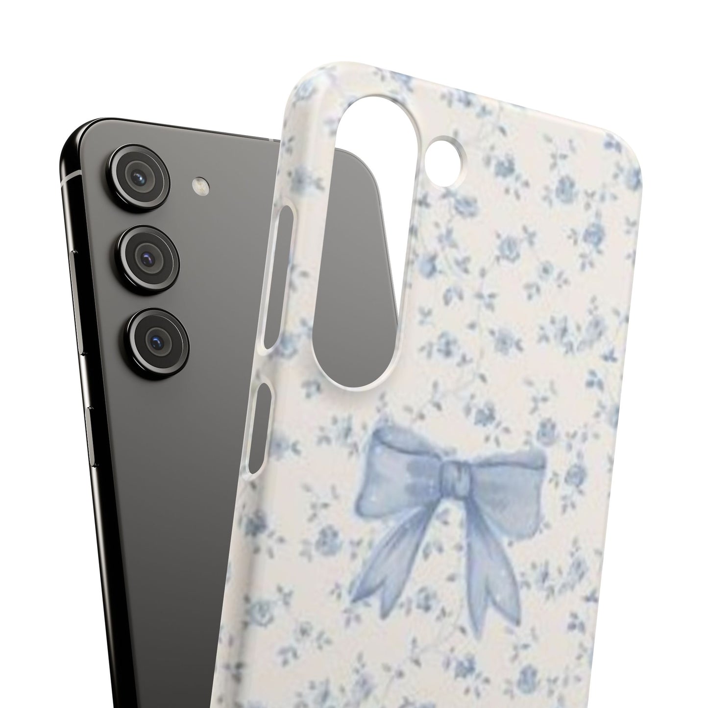 blue flowers and bow phone case