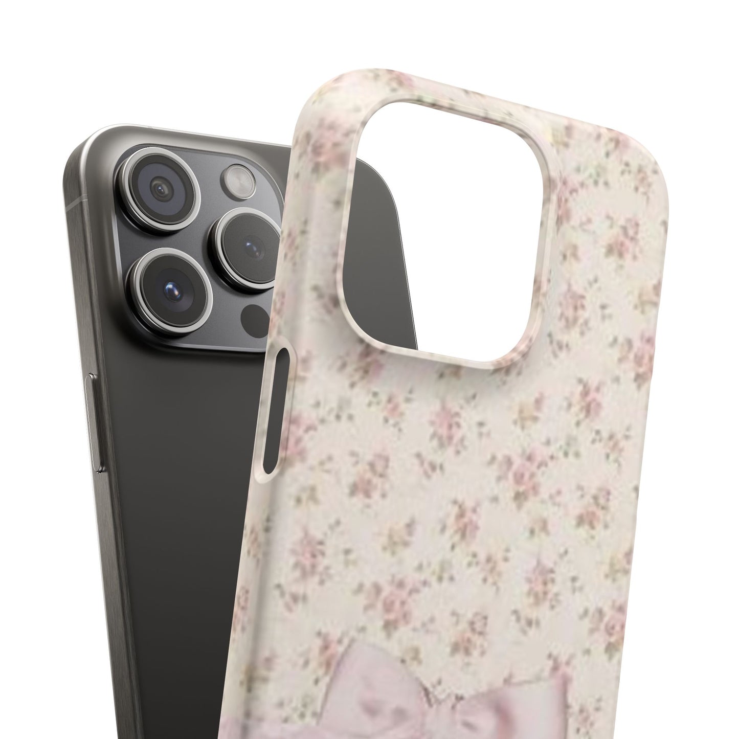 pink flower lace bow phone case