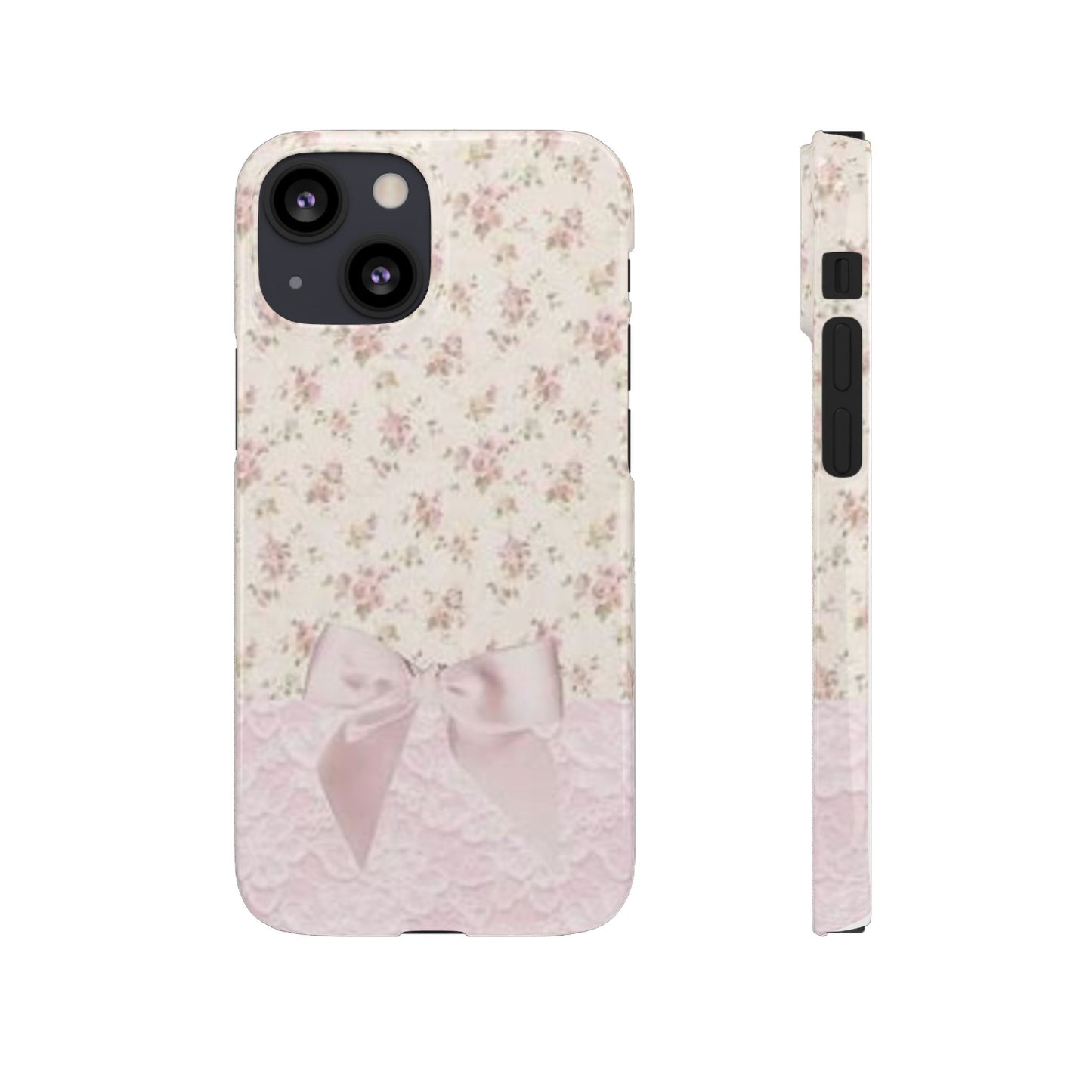 pink flower lace bow phone case