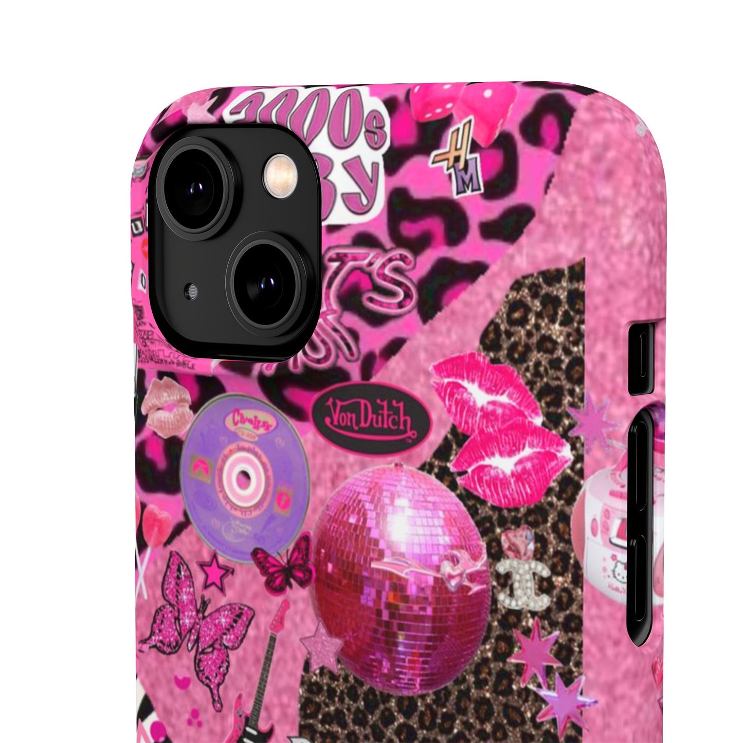 y2k trashy pink phone case