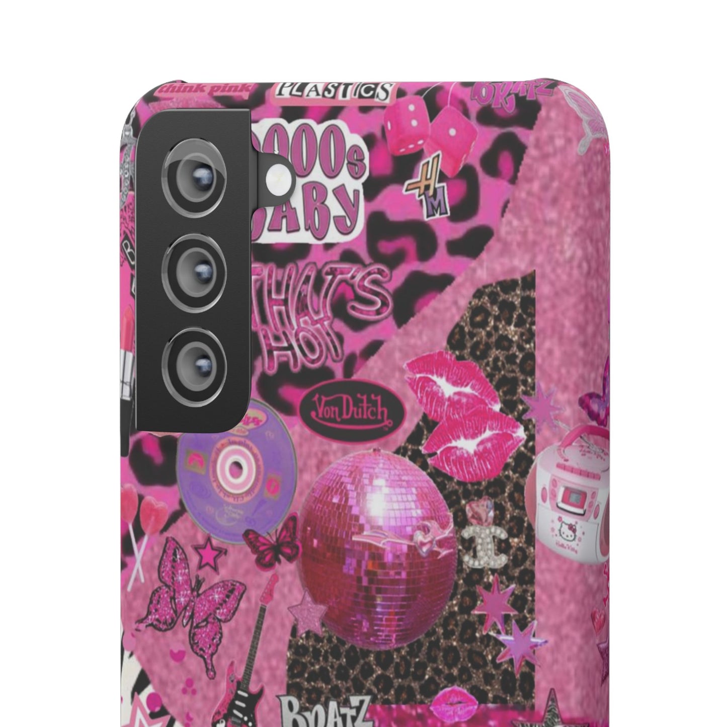 y2k trashy pink phone case