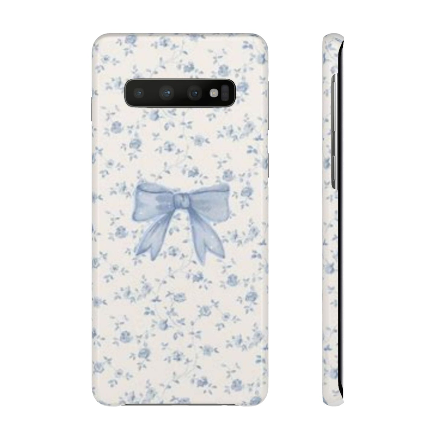 blue flowers and bow phone case