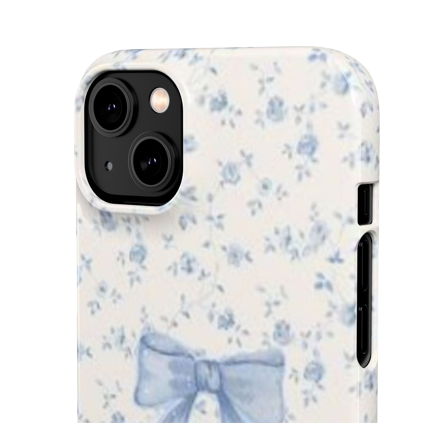 blue flowers and bow phone case