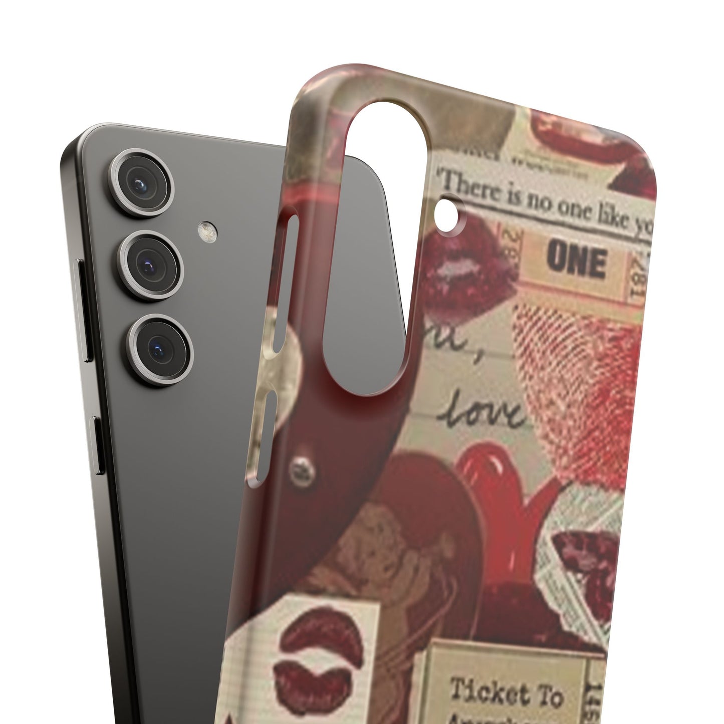 red collage phone case