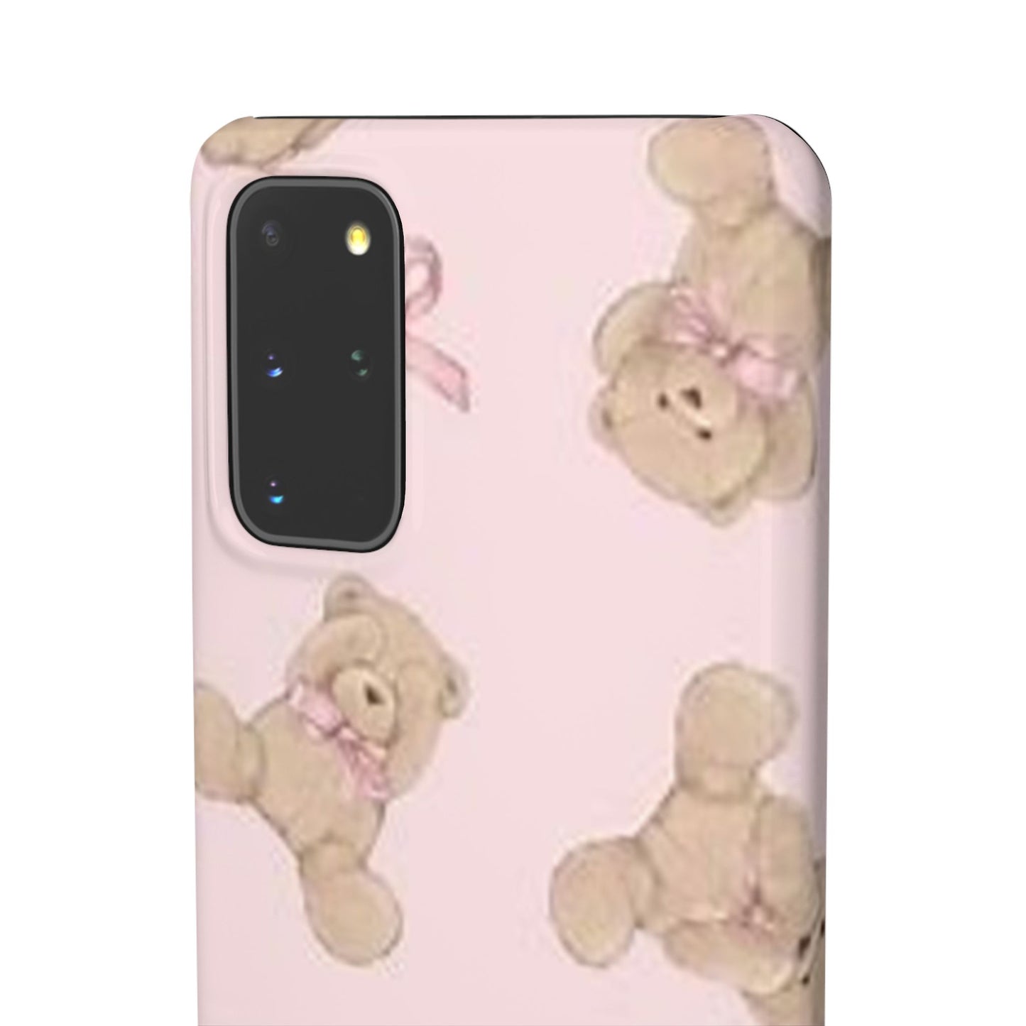 pink background teddy bear phone case