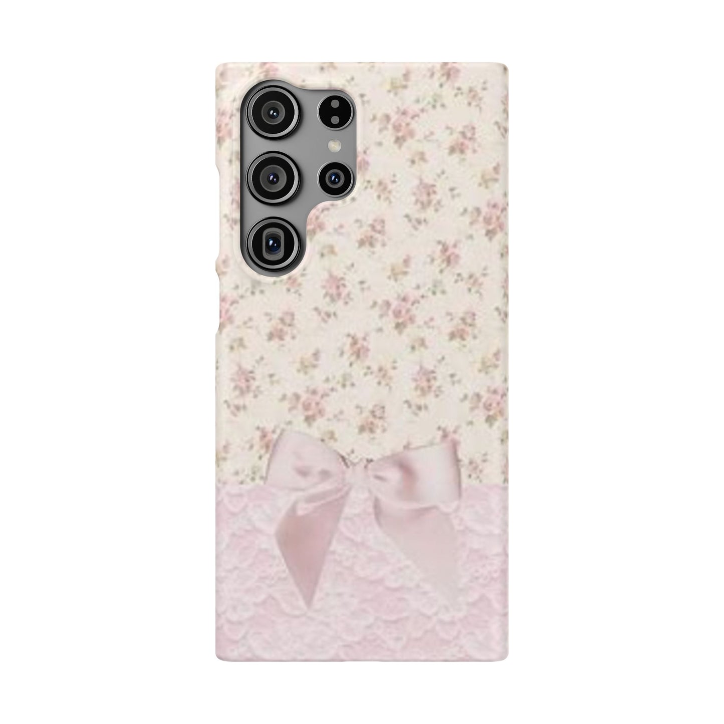 pink flower lace bow phone case