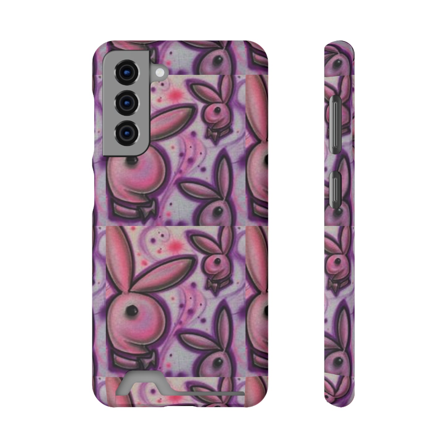 purple bunny Phone Case With Card Holder