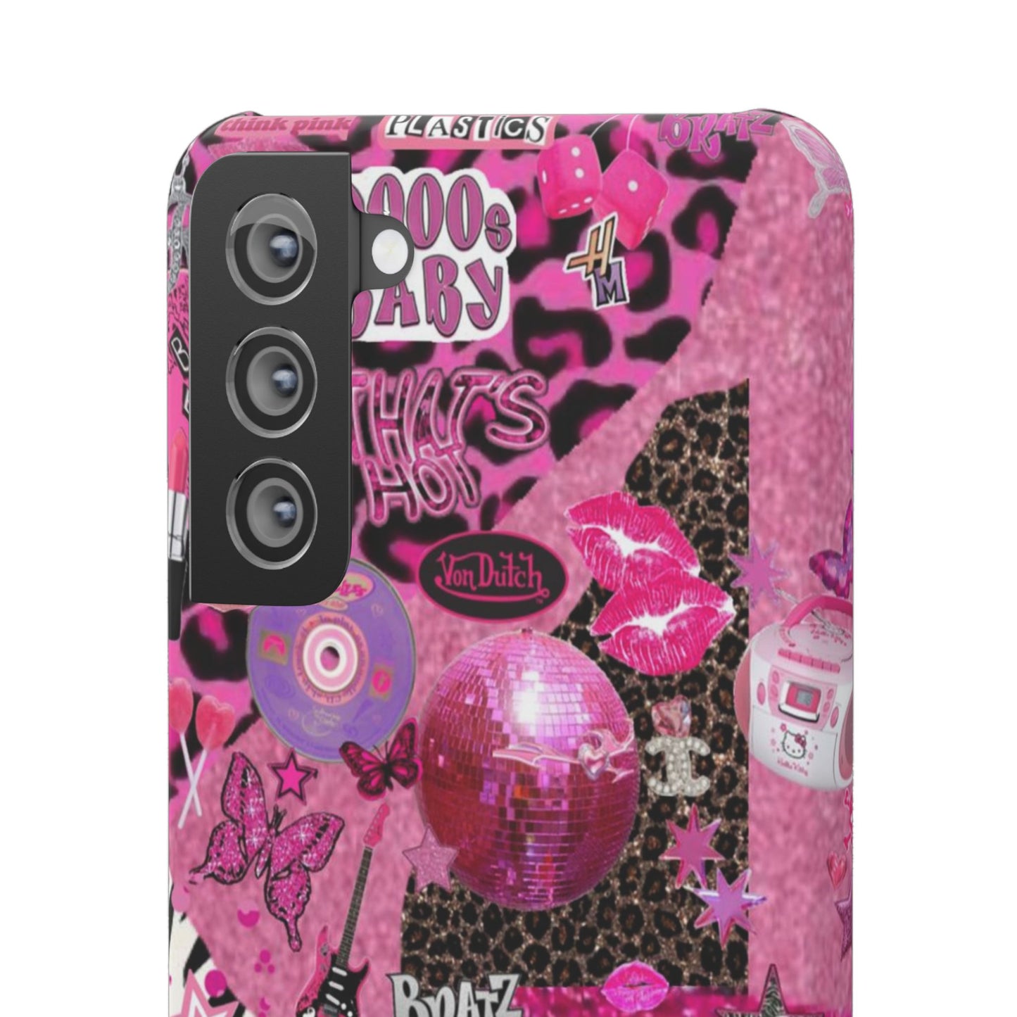 y2k trashy pink phone case