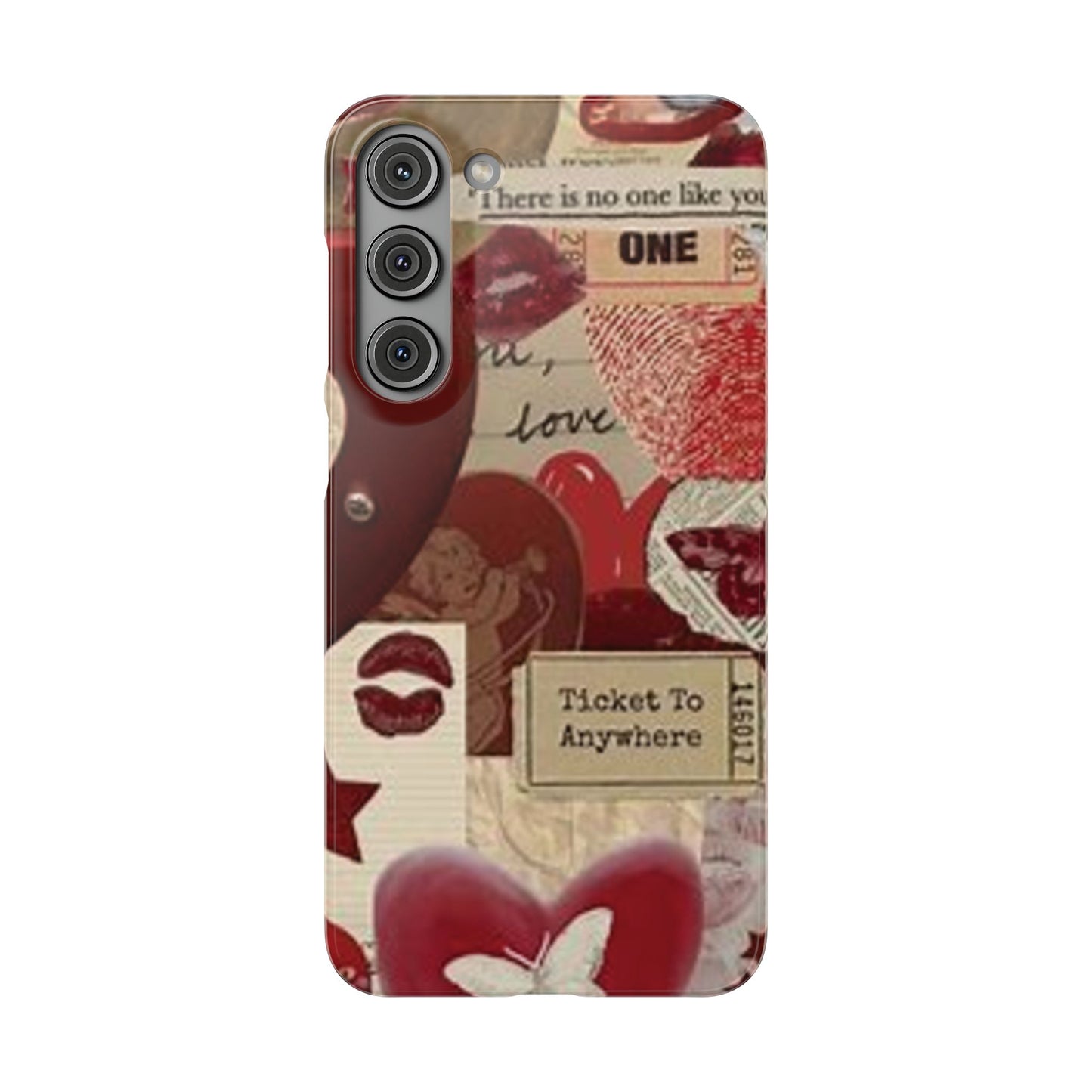 red collage phone case