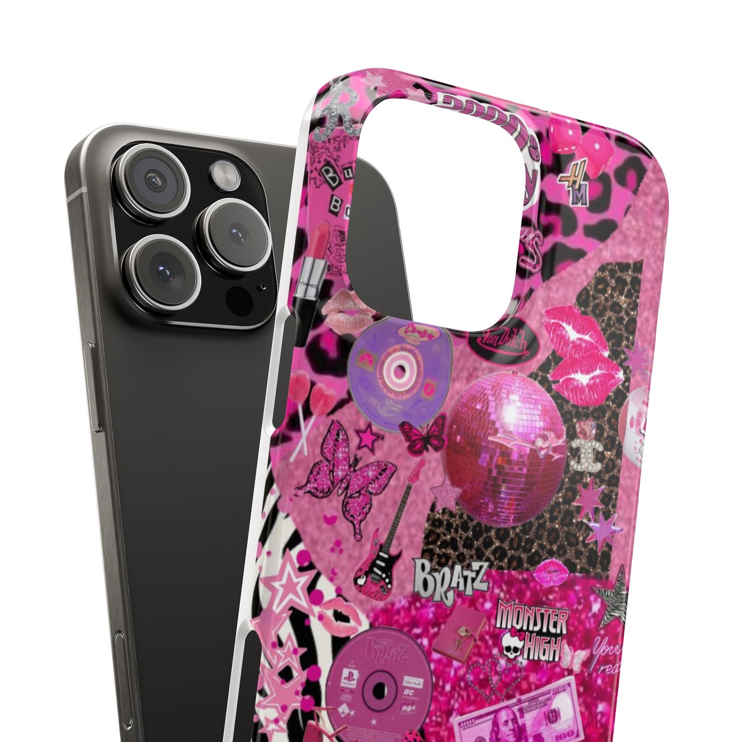 y2k trashy pink phone case