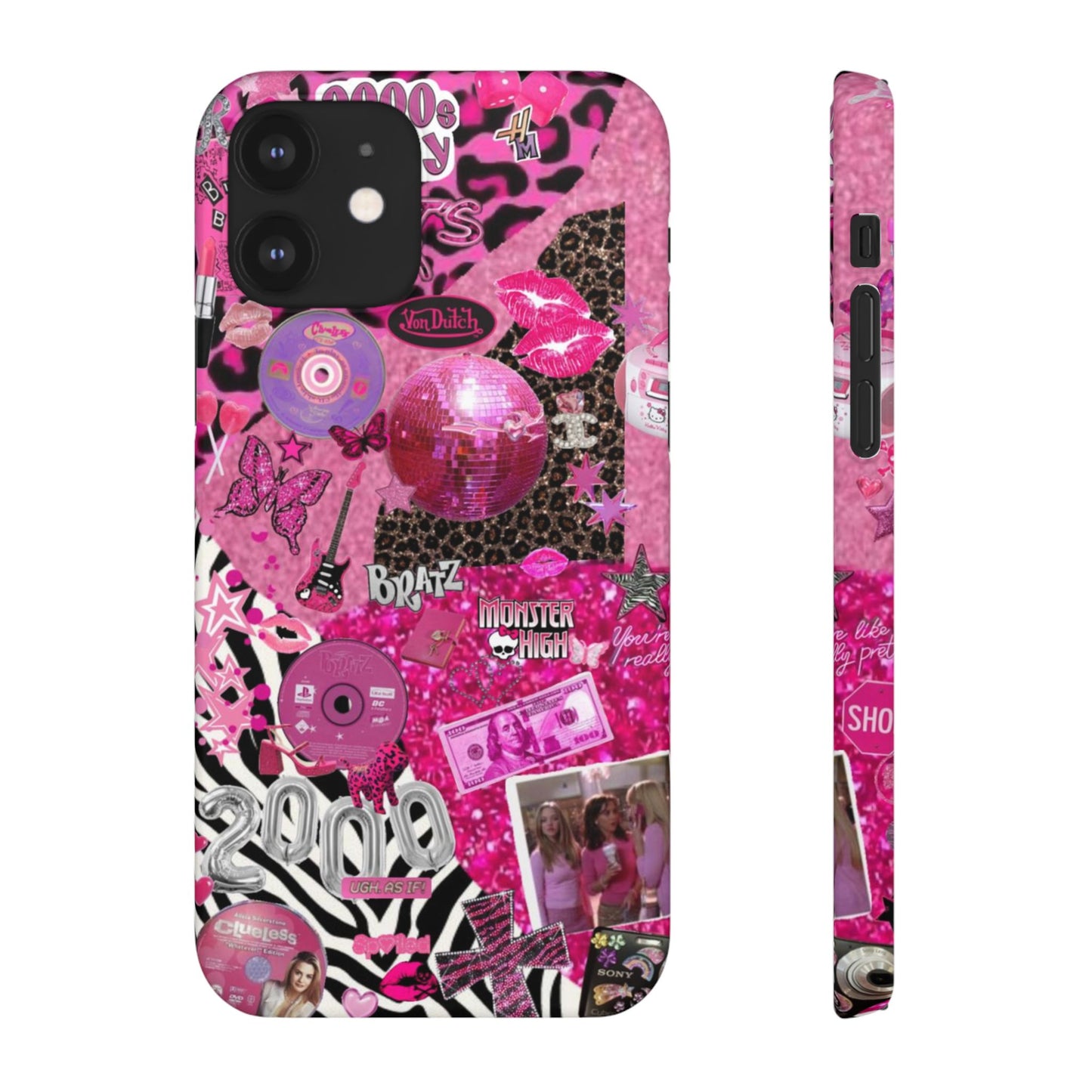 y2k trashy pink phone case