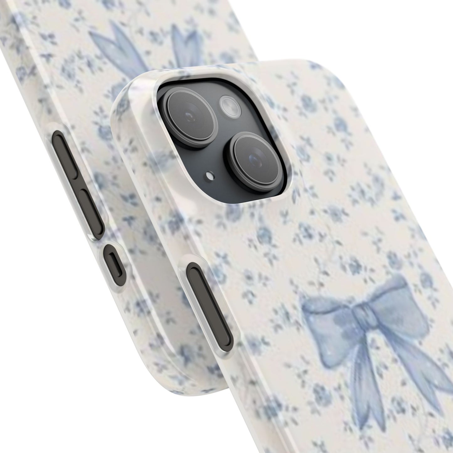 blue flowers and bow phone case